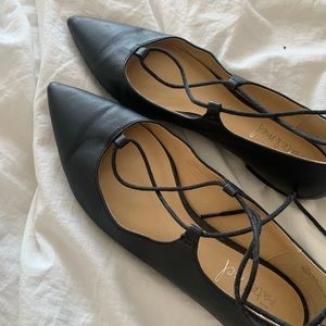 Pointed toe lace up flats